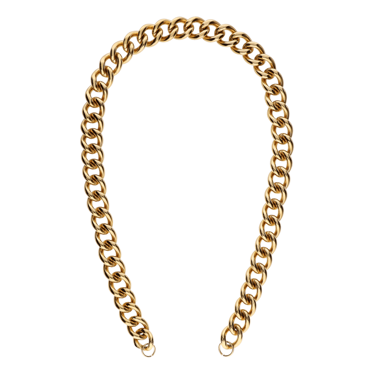 Stalen goldplated bedelketting voor dames
