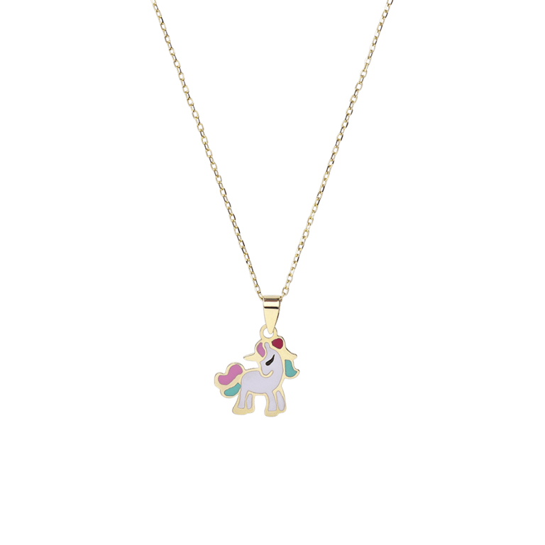 14 karaat ketting unicorn