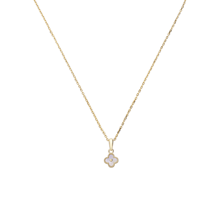 Zilveren goldplated ketting met hanger klaver voor dames