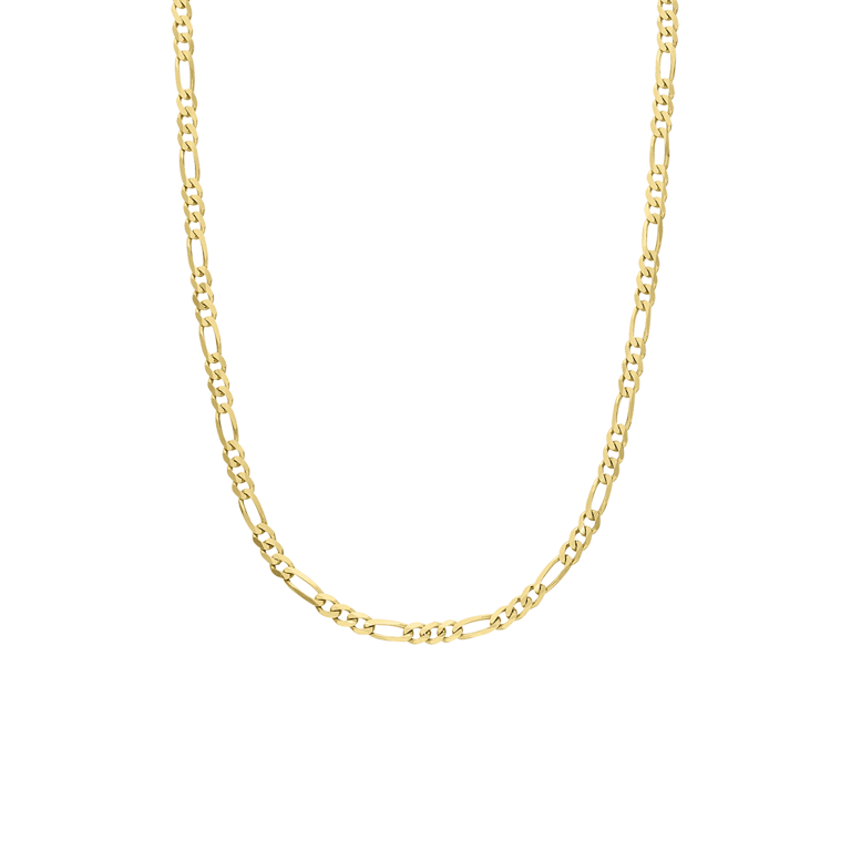 Zilveren goldplated ketting figaro