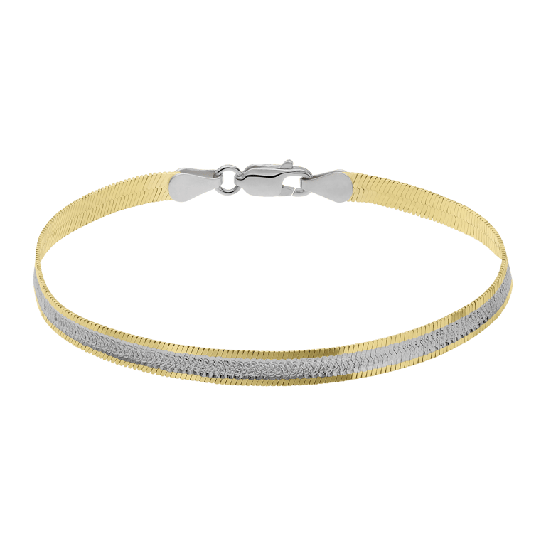 Zilveren bicolor slangarmband