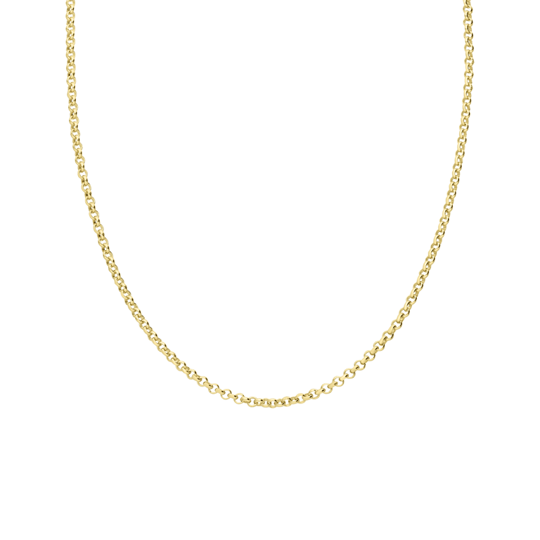 Zilveren goldplated schakelketting voor dames