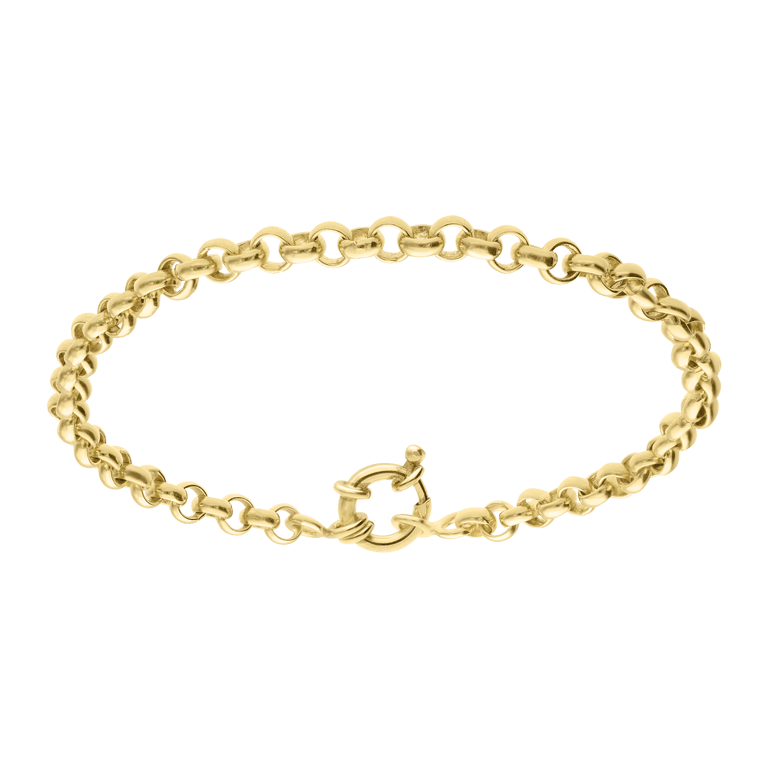 Zilveren goldplated schakelarmband voor dames