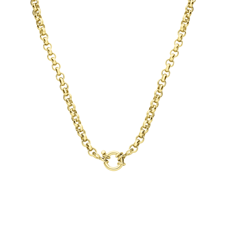 Zilveren goldplated schakelketting voor dames