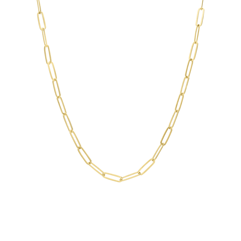 Zilveren goldplated schakelketting voor dames