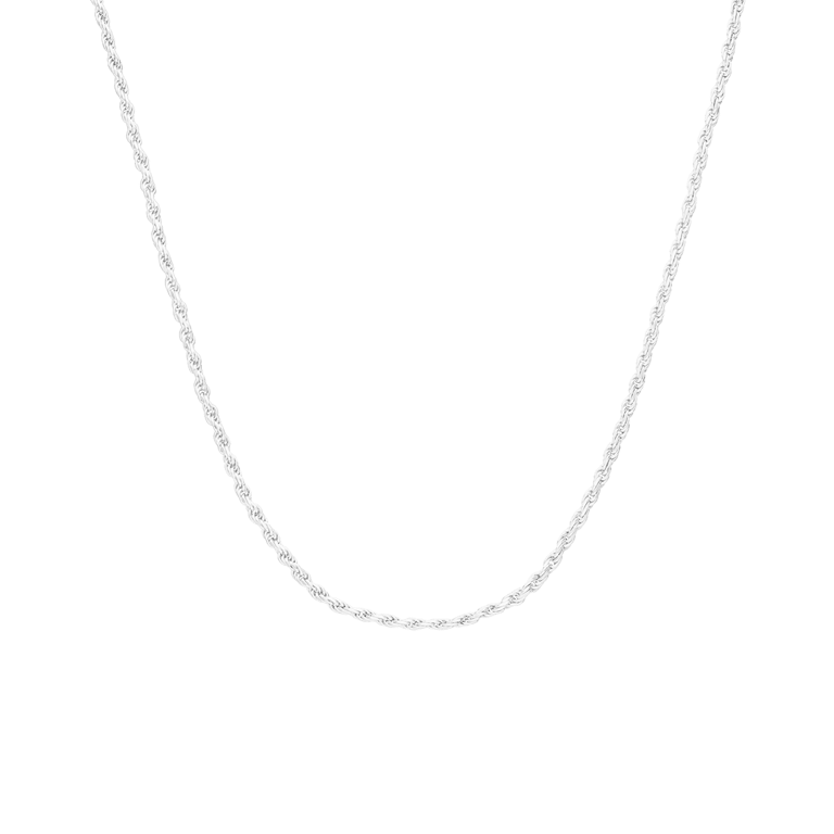 Zilveren koord collier dames