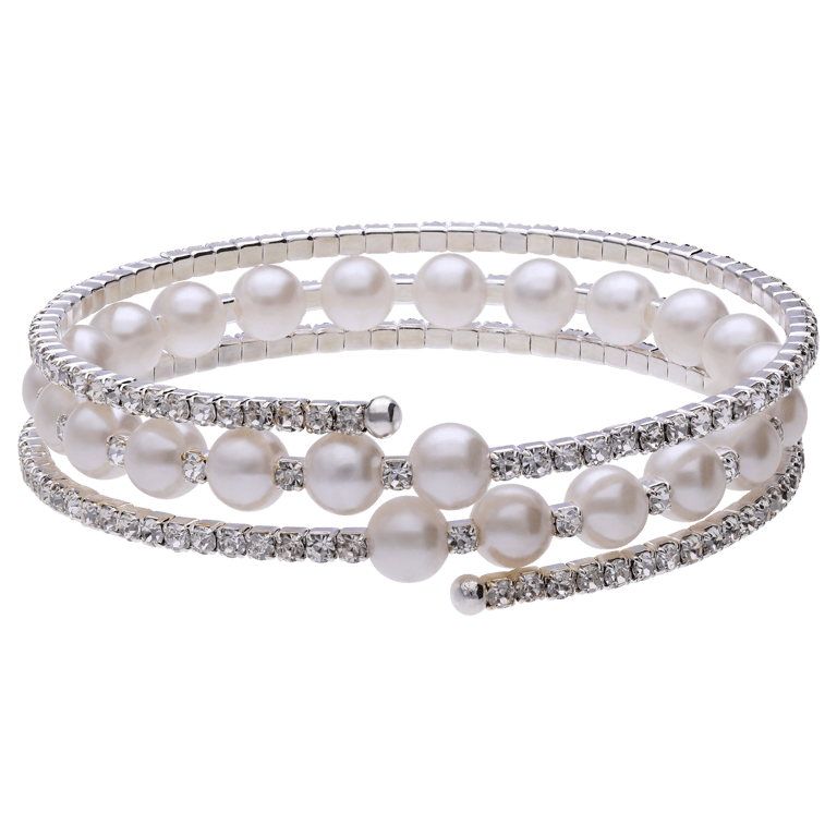 Bijoux zilverkleurige bangle met strass voor dames
