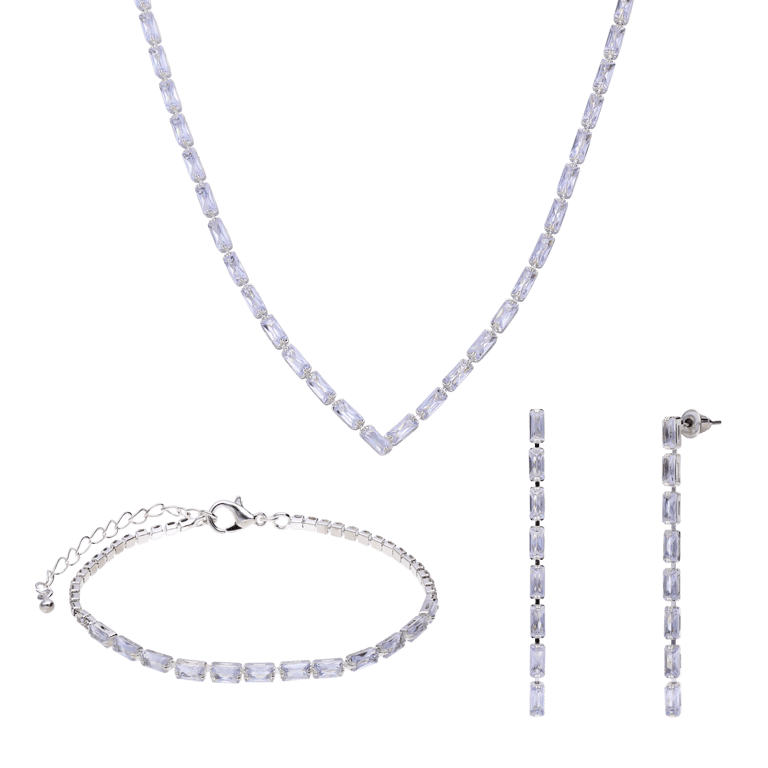 Cadeauset met Bijoux zilverkleurige voor dames