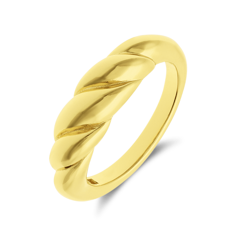 Ring aus 925er Silber, vergoldet, Croissant
