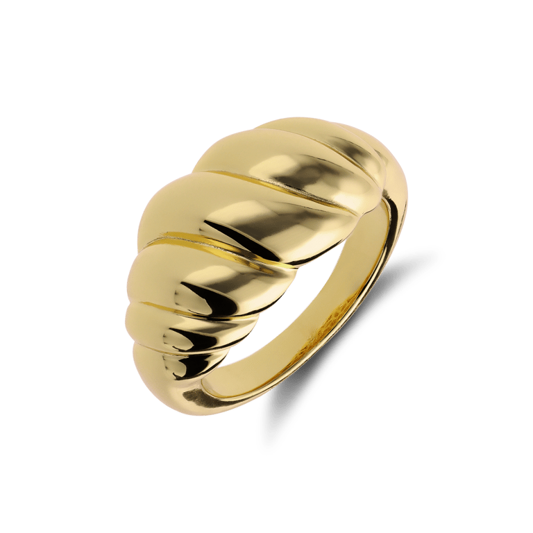 Ring aus 925er Silber, vergoldet, Croissant