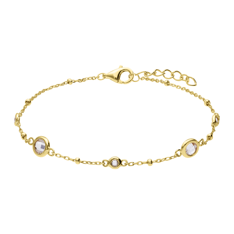 Armband aus 925er Silber, vergoldet, Zirkonia