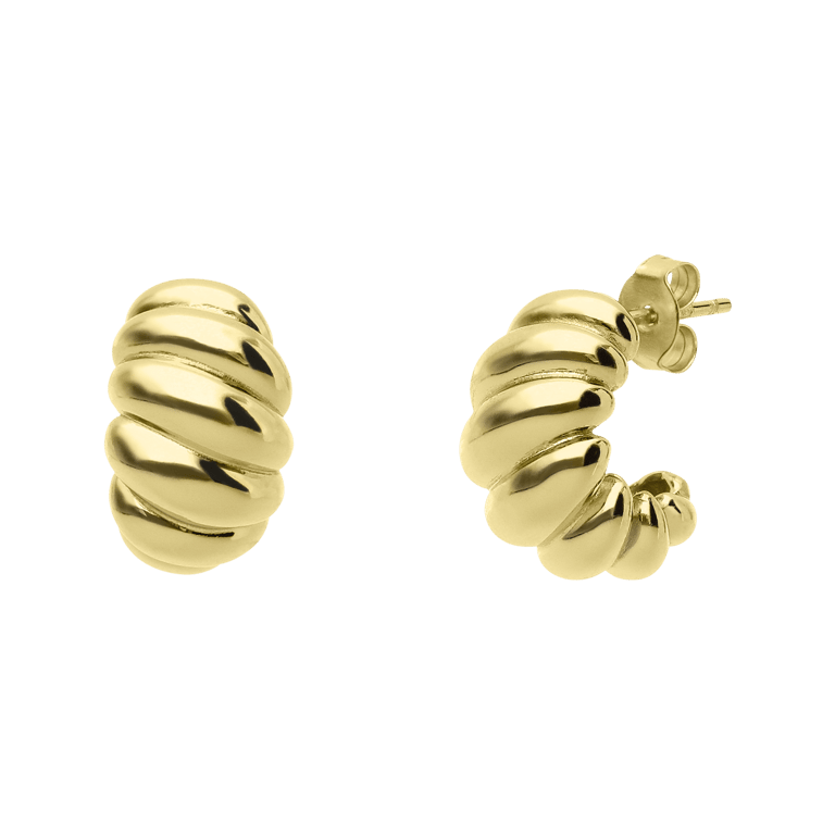 Zilveren goldplated ring croissant