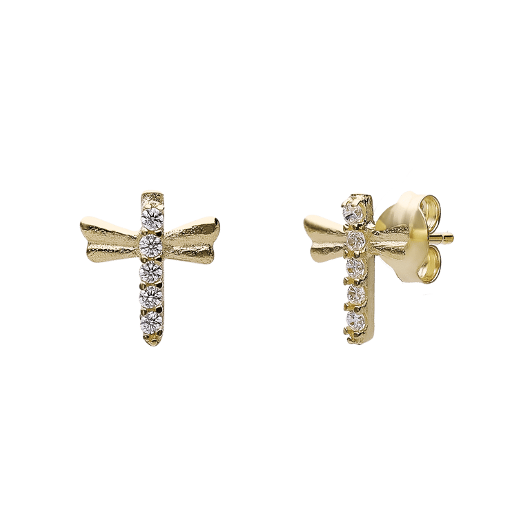 Ohrringe aus 375er Gold, Libelle mit Zirkonia