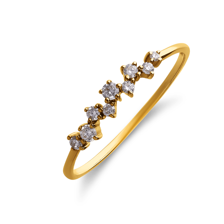 14 Karaat gouden ring diamant 0,15