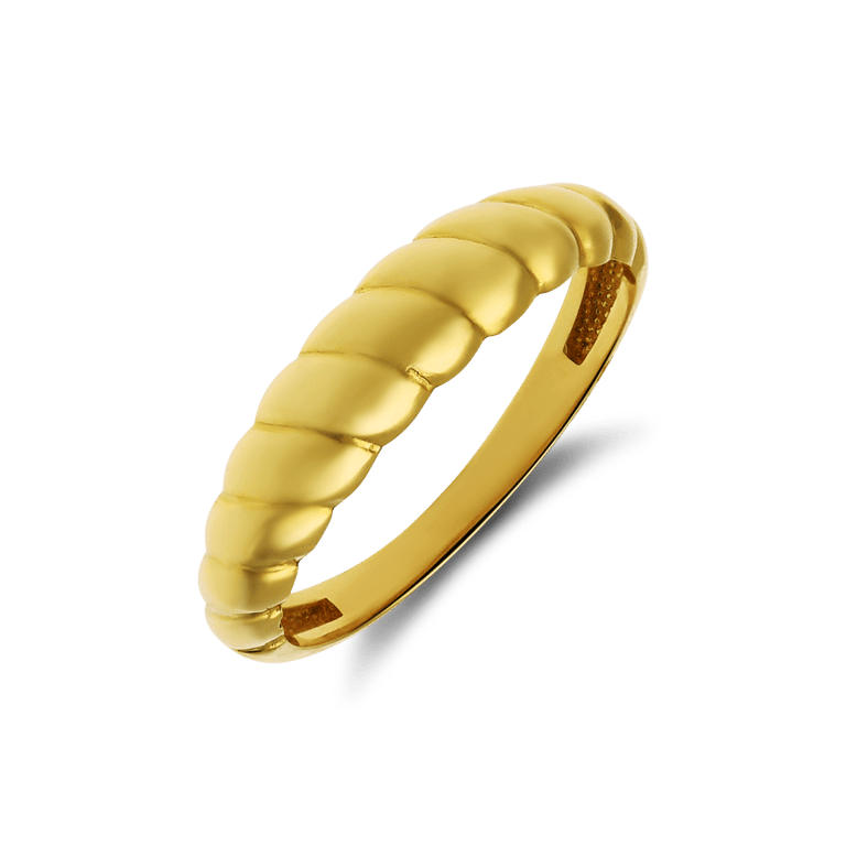 14 karaat geelgouden ring croissant 