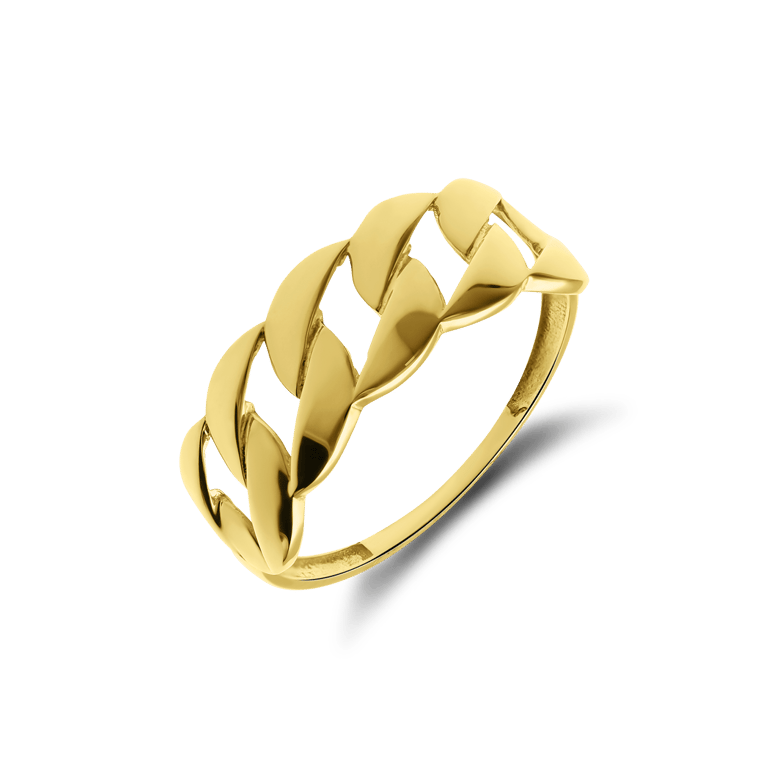 14 Karat Gelbgoldring mit Gourmetgliederung
