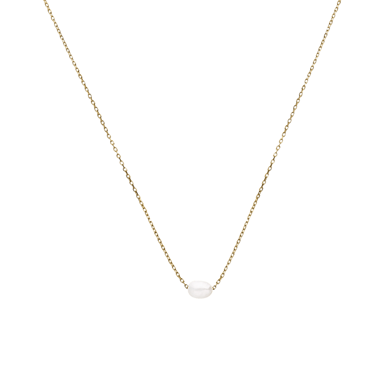 Halskette aus 585er Gelbgold mit Perle