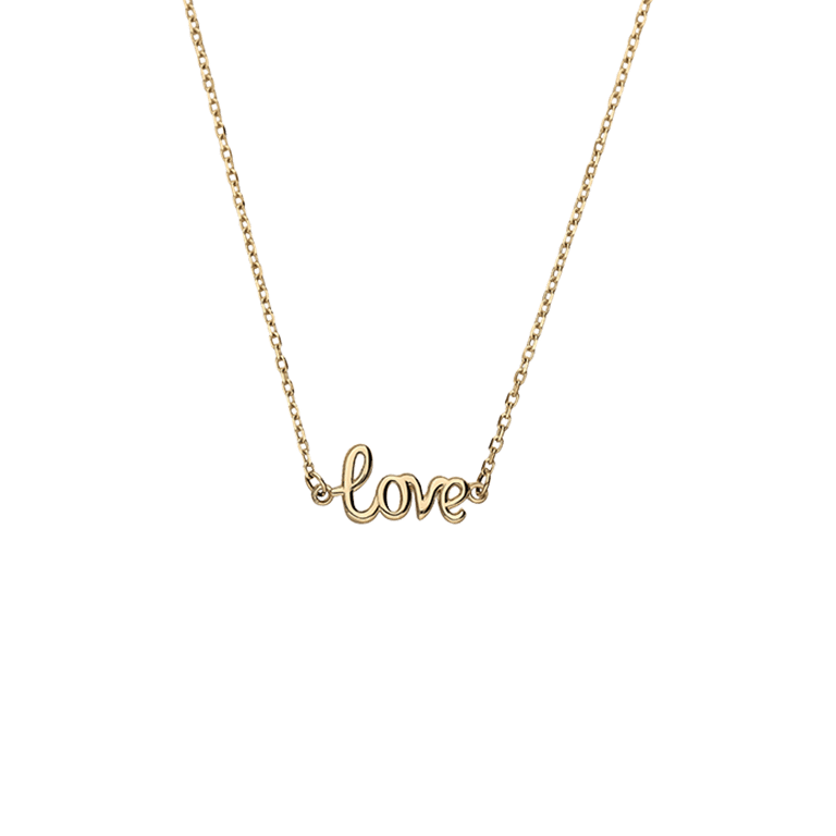 9 karaat ketting met de tekst love