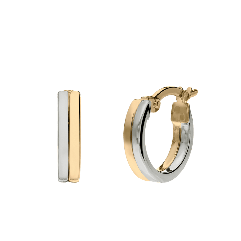 Ohrringe aus 375er Gold, zweifarbig