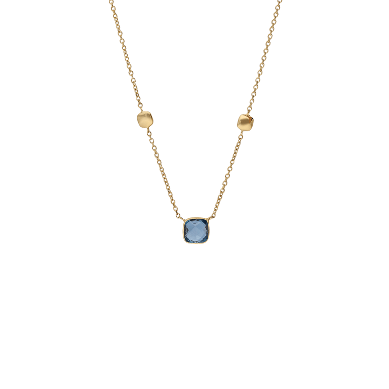 14 karaat gouden ketting london blue topaas