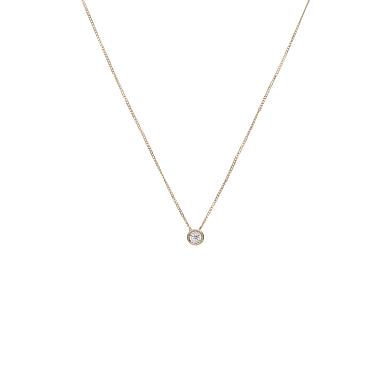 14 Karaat gouden ketting diamant 0,04ct