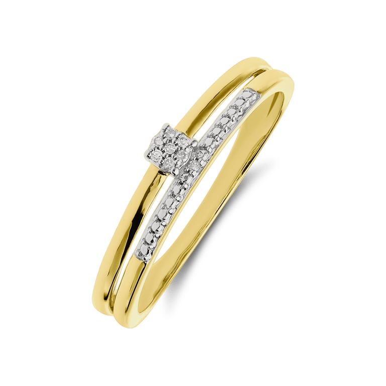 14 Karaat gouden ring diamant 0,02ct