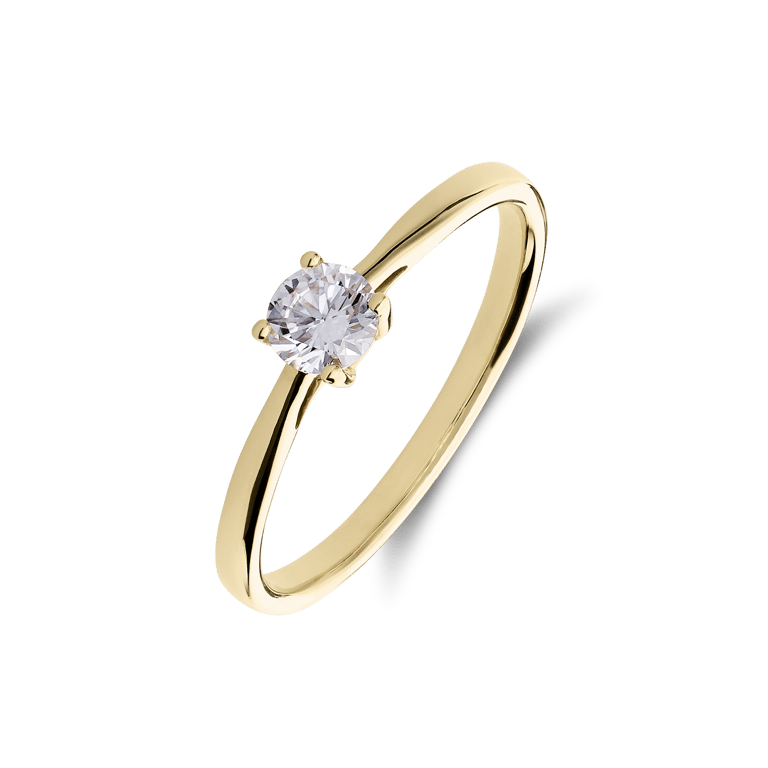 14 karaat gouden ring lab grown diamant 0,30ct