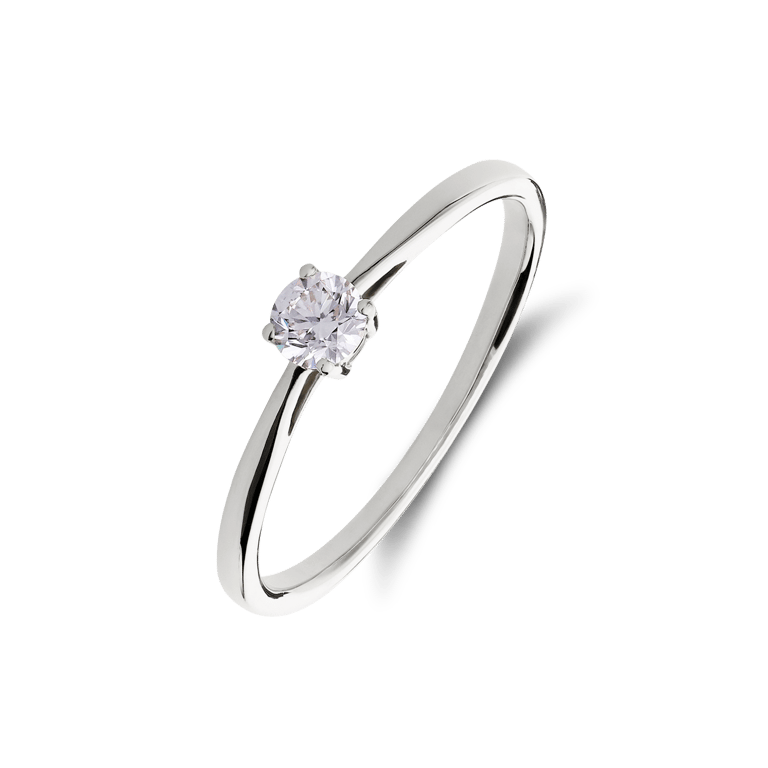 14 karaat witgouden ring lab grown diamant 0,20ct