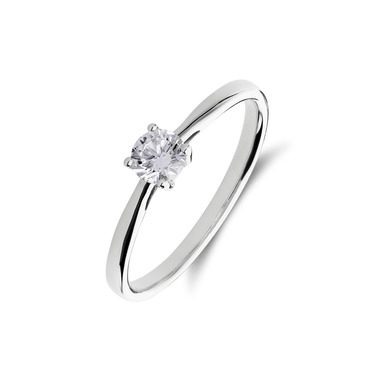 14 Karat Weißgoldring mit lab-grown Diamant 0,30 ct