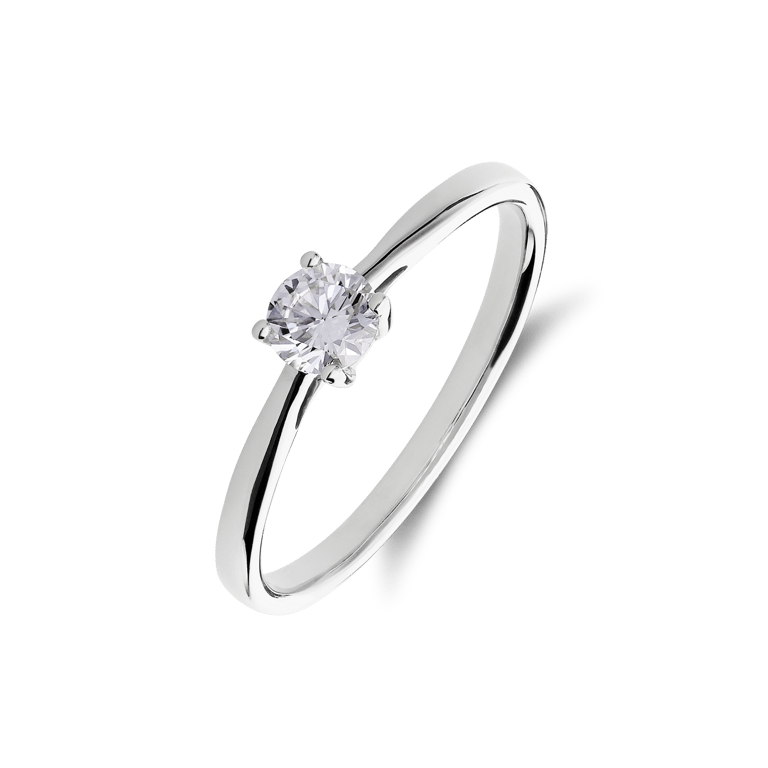 14 karaat witgouden ring lab grown diamant 0,30ct