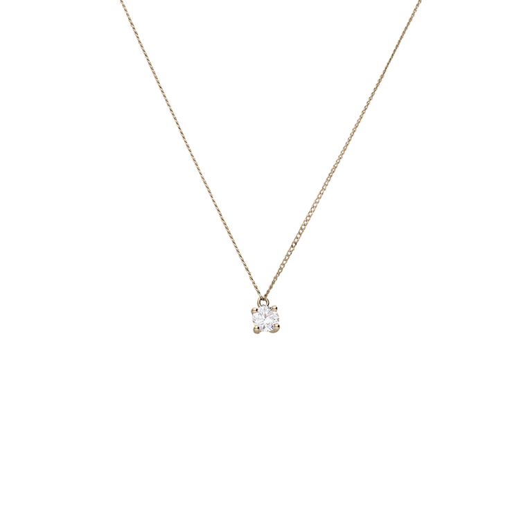 14 karaat gouden ketting lab grown diamant 0,20ct