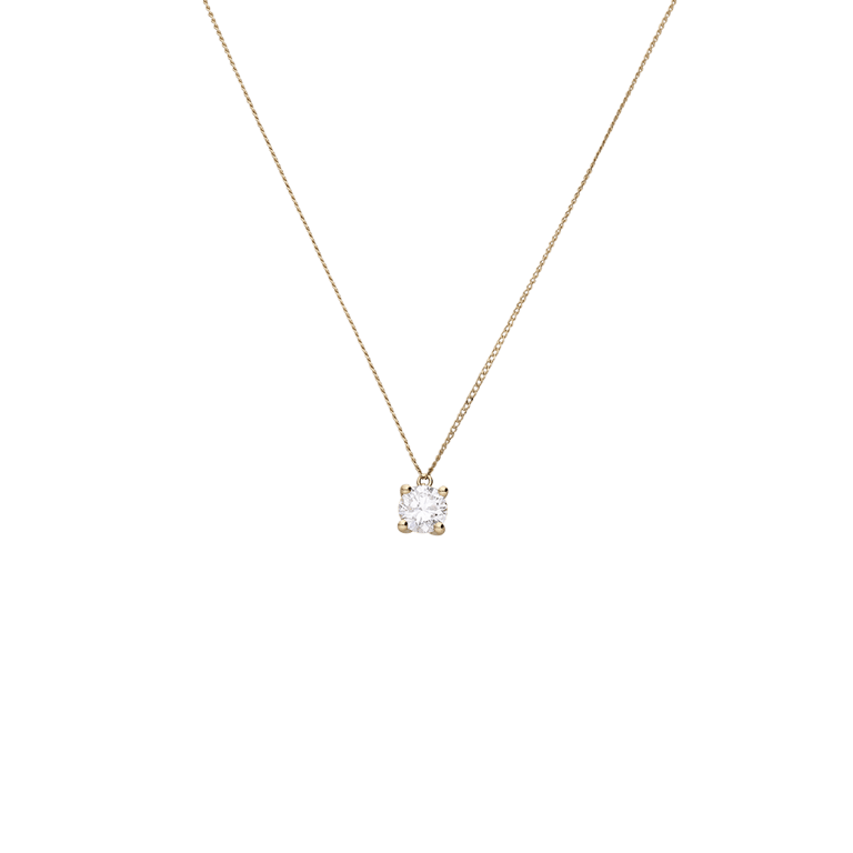 14 karaat geelgouden ketting met lab grown diamant 0,50ct