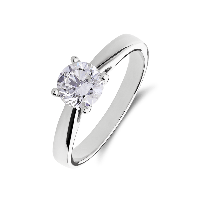 14 Karat Weißgold Solitärring mit lab-grown Diamant 1 ct.