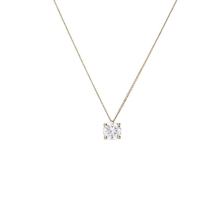 14 karaat geelgouden ketting met lab grown diamant 1ct