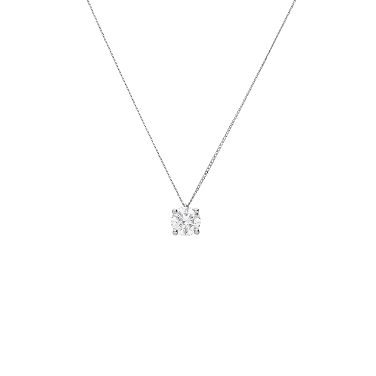 14 karaat witgouden ketting met lab grown diamant 1ct