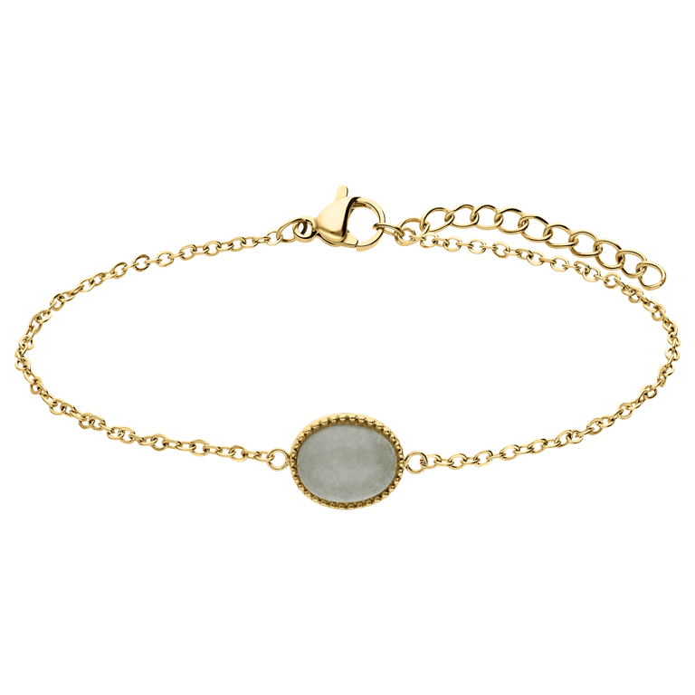Armband aus Edelstahl, vergoldet, mit grünem Aventurin