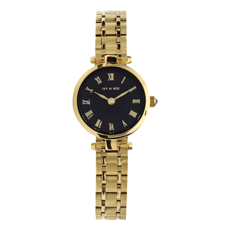 IVY N ROX stainless steel horloge met zwarte wijzerplaat