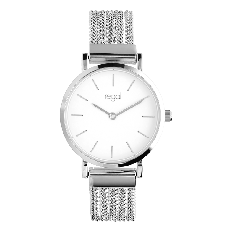 Regal Armbanduhr mit silberfarbenem Gourmetarmband mit Gourmetgliedern