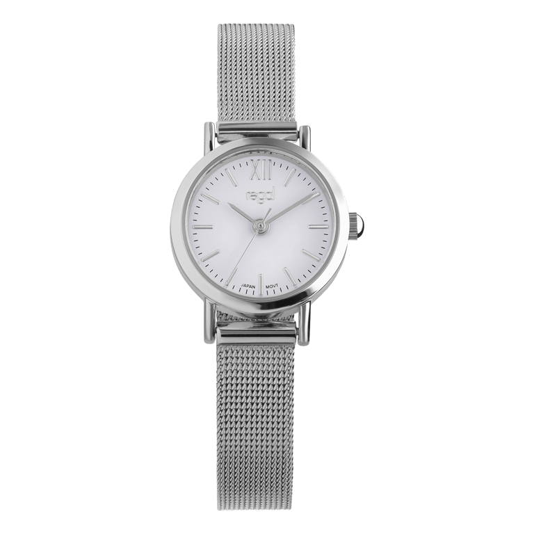 Regal Armbanduhr mit silberfarbenem Armband aus Mesh