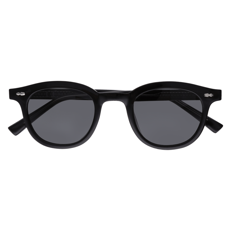 Schwarze, runde Sonnenbrille