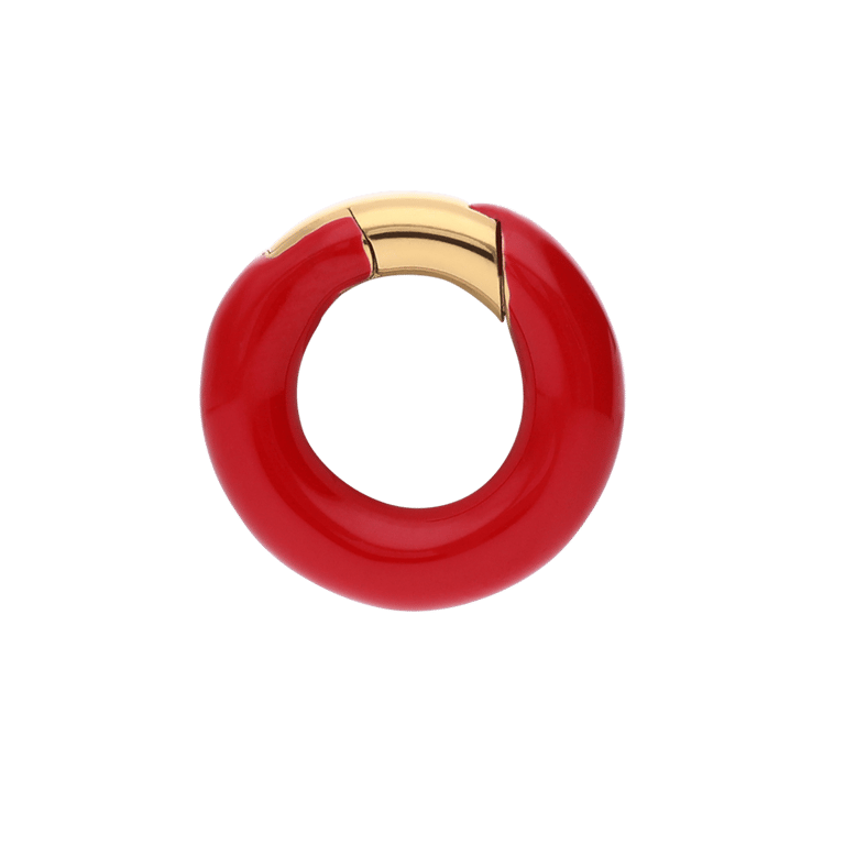 Stalen goldplated hanger met rood emaille voor dames