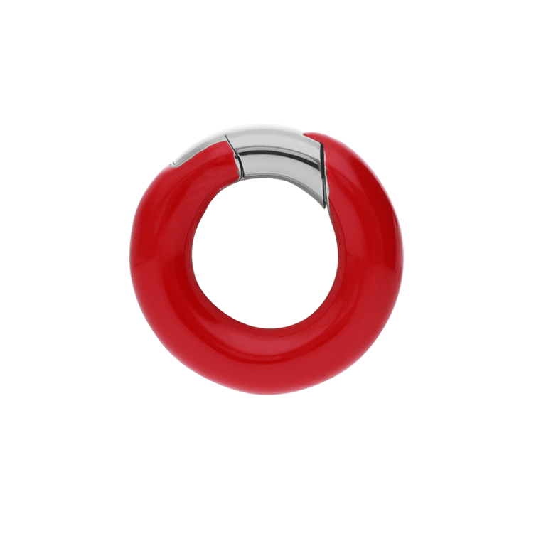 Stainless steel bedel sluiting rond rood emaille