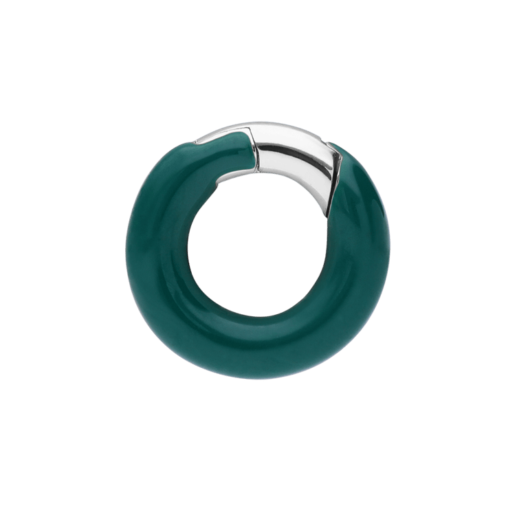 Stainless steel bedel sluiting rond groene emaille