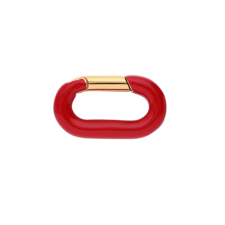 Stalen goldplated hanger met rood emaille voor dames
