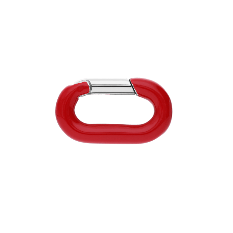 Stahlanhänger-Verschluss oval rot Emaille