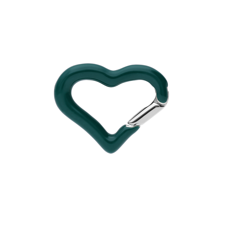 Stainless steel bedel sluiting hart groene emaille
