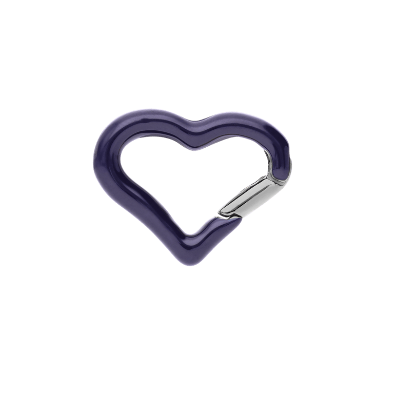 Stainless steel bedel sluiting hart donker blauw emaille