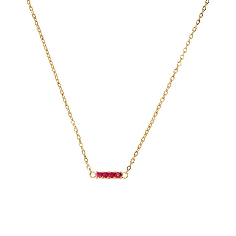 Stainless steel goldplated ketting met hanger met zirkonia voor dames