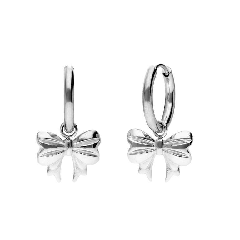 Stainless steel oorbellen met strik