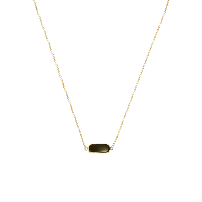 14 Karat Gelbgoldkette mit Onyx